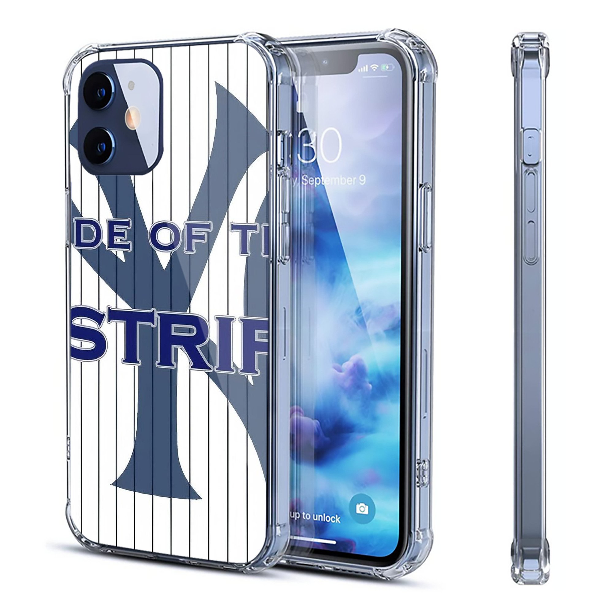 New York Yankees 337 Clear IPhone 12 Case – Soft TPU With UV Print – Enhanced Drop Protection, Precise Fit, Anti-Fingerprint, Customizable Design, Scratch-Resistant, Yellow-Resistant